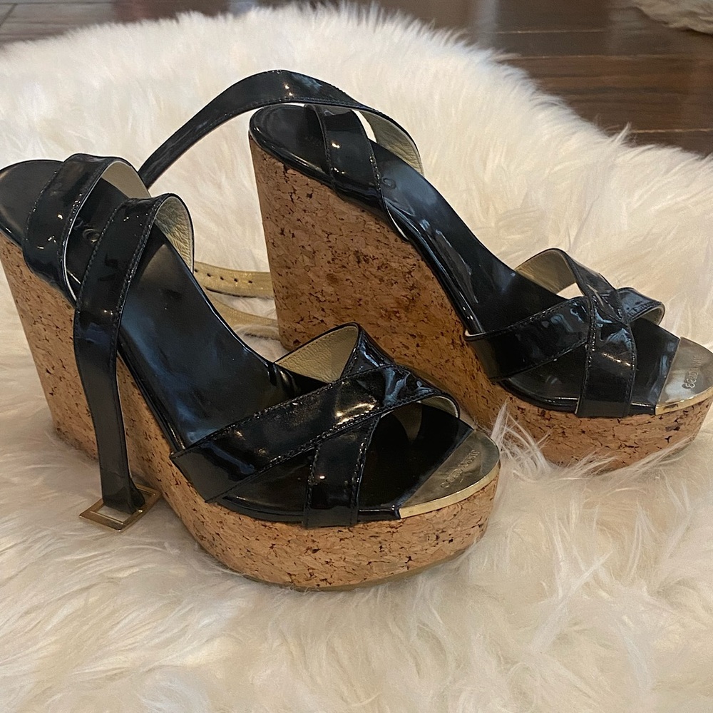 Black Jimmy Choo Cork Wedges